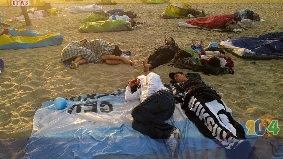 Para suporter menginap di pantai Rio de Janeiro, Brasil. Copyright: &copy; google/indosport